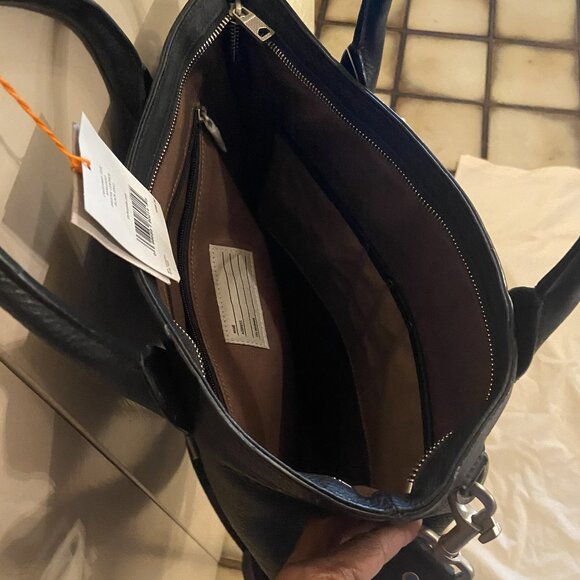 Jack Spade Black Full Grain Leather Tote/Laptop Bag - Picture 6 of 7